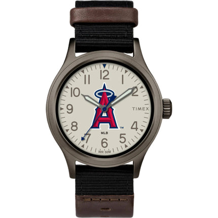 Timex Men's Watch - Clutch Angels Quartz Beige Dial Black Fabric Strap | TWZBANGMBYZ ,