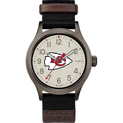 Timex Men's Watch - Clutch Kansas City Chiefs Grey Dial Fabric Strap | TWZFCHIMBYZ ,
