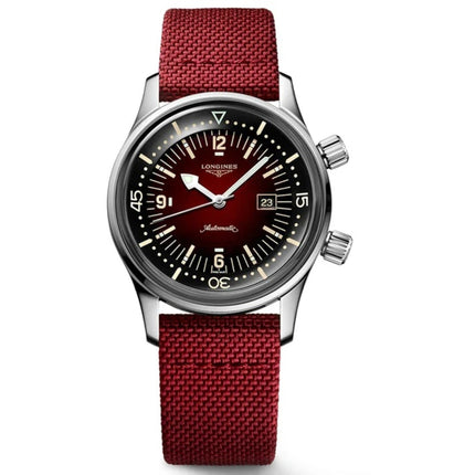 Longines Men's Watch - Legend Diver Automatic Black and Red Dial | L3.374.4.40.2 ,