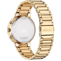 Citizen Men's Watch - Chronograph Green Dial Yellow Gold Steel Bracelet | AN8223-54X ,