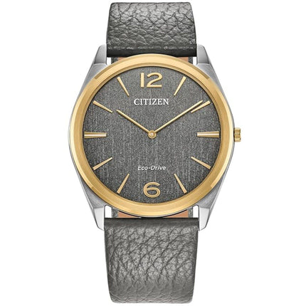 Citizen Men's Watch - Suratto Eco-Drive Grey Dial Grey Leather Strap | AR3124-07H ,