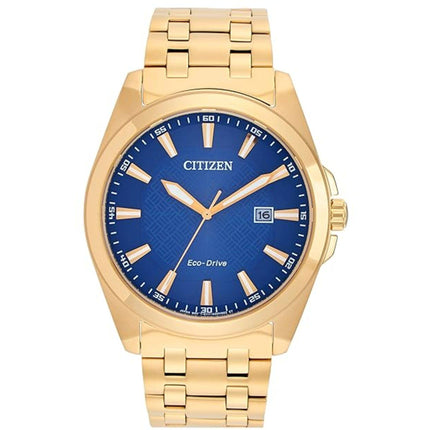 Citizen Men's Watch - Eco-Drive Blue Dial Yellow Gold Steel Bracelet | BM7532-54L ,