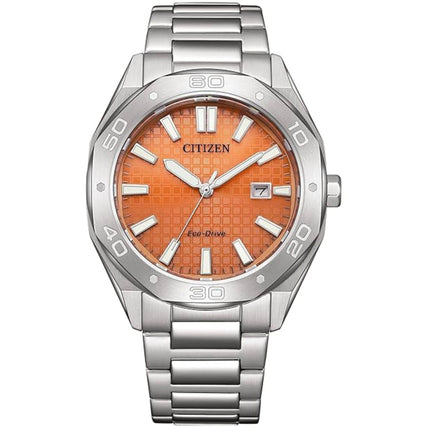 Citizen Men's Watch - Eco-Drive Orange Dial Stainless Steel Bracelet | BM7630-80Z ,
