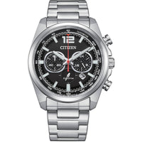 Citizen Men's Watch - Chronograph Black Dial Silver Tone Steel Bracelet | CA4640-50E ,