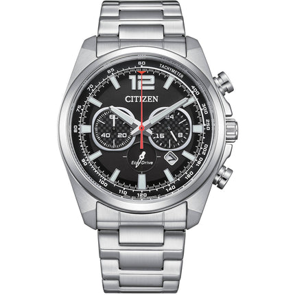 Citizen Men's Watch - Chronograph Black Dial Silver Tone Steel Bracelet | CA4640-50E ,