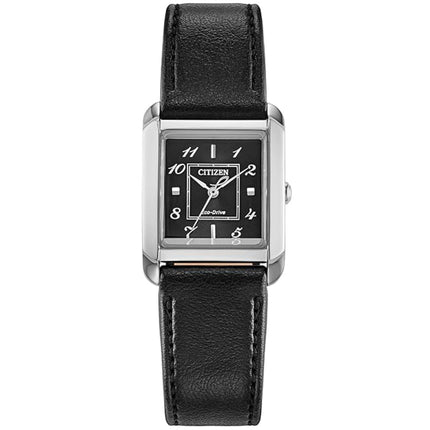 Citizen Women's Watch - L Bianca Eco-Drive Black Dial Leather Strap | EW5600-01E ,