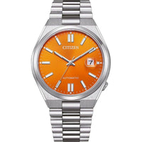 Citizen Men's Watch - Tsuyosa Automatic Orange Dial Silver Bracelet | NJ0151-88Z ,