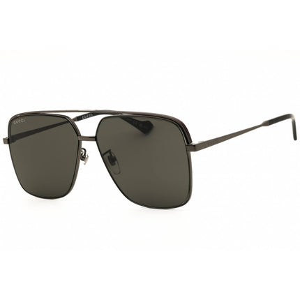 Gucci Men's Sunglasses - Gunmetal Metal Rectangular Full Rim Frame | GG1099SA 001 ,