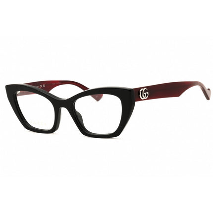 Gucci Women's Eyeglasses - Shiny Black/Vibrant Red Acetate Cat Eye Frame | GG1334O 004 ,