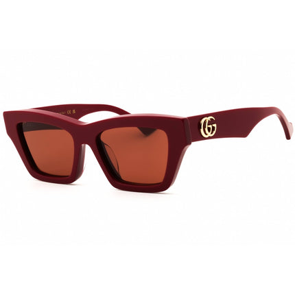 Gucci Women's Sunglasses - Shiny Solid Burgundy Acetate Cat Eye Frame | GG1753S 004 ,