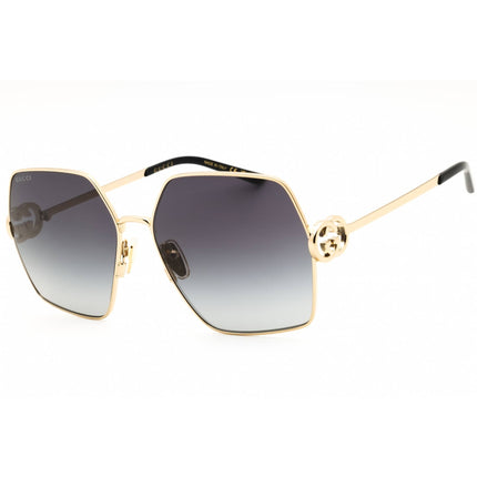 Gucci Women's Sunglasses - Gold Metal Full Rim Oversized Shape Frame | GG2163S 001 ,