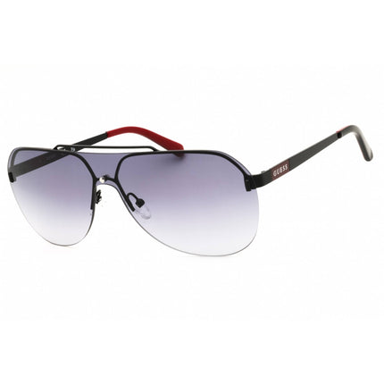 Guess Factory Unisex Sunglasses - Shiny Black Metal Pilot Half Rim Frame | GF5053 01B ,