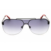 Guess Factory Unisex Sunglasses - Shiny Black Metal Pilot Half Rim Frame | GF5053 01B ,