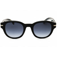 Hugo Boss Men's Sunglasses - Black Striped White Round Full Rim Frame | 1717/S 0QF6 1I ,