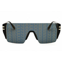 Marc Jacobs Men's Sunglasses - Gold/Black Acetate Shield Rimless Frame | 712/S 0NZU 7Y ,