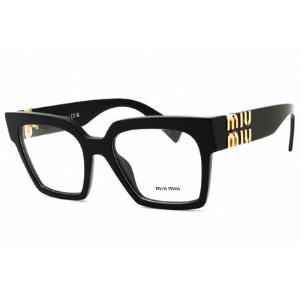 Miu Miu Women's Eyeglasses - Black Acetate Rectangular Full Rim Frame | MU 04UV 1AB1O1 ,