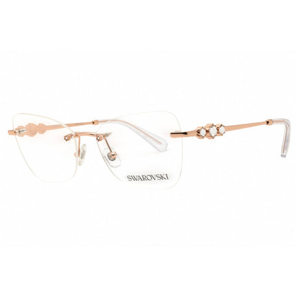 Swarovski Women's Eyeglasses - Rose Gold Metal Cat Eye Rimless Frame | 0SK1014 4014 ,