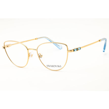 Swarovski Women's Eyeglasses - Shiny Gold/Blue Metal Cat Eye Full Rim | SK1007 4021 ,