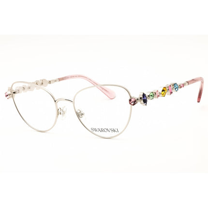 Swarovski Women's Eyeglasses - Polished Silver Metal Cat Eye Full Rim | SK1024 401M ,