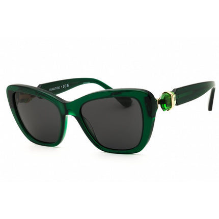 Swarovski Women's Sunglasses - Dark Green Acetate Cat Eye Full Rim | SK6018 104587 ,