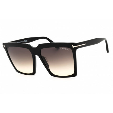 Tom Ford Women's Sunglasses - Shiny Black Acetate Oversized Shape Frame | FT0764 01B ,