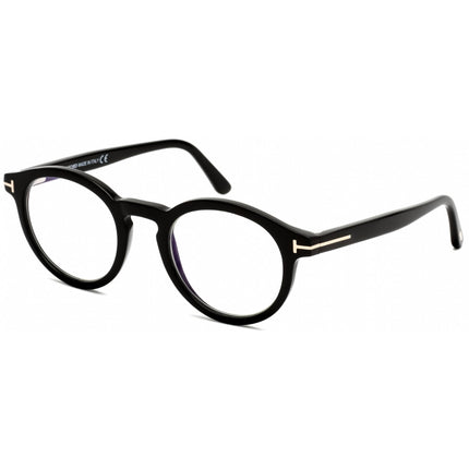 Tom Ford Unisex Eyeglasses - Black Acetate Full Rim Round Shape Frame | FT5529-B 001 ,