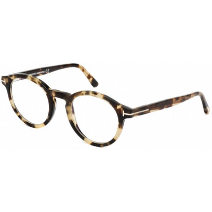 Tom Ford Unisex Eyeglasses - Shiny Vintage Havana Acetate Round Frame | FT5529-B 055 ,