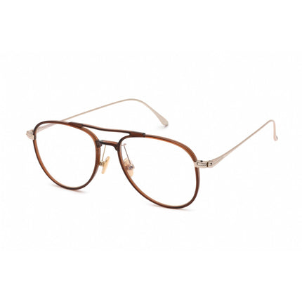 Tom Ford Men's Eyeglasses - Shiny Dark Brown Metal Aviator Shape Frame | FT5666-B 048 ,