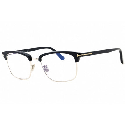 Tom Ford Unisex Eyeglasses - Shiny Blue Metal Rectangular Full Rim | FT5801-B 090 ,