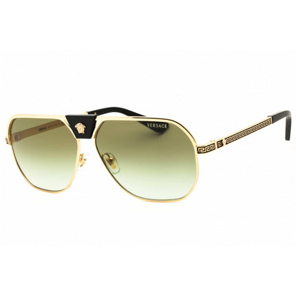 Versace Men's Sunglasses - Polished Gold Aviator Shape Full Rim Frame | 0VE2294 10028E ,