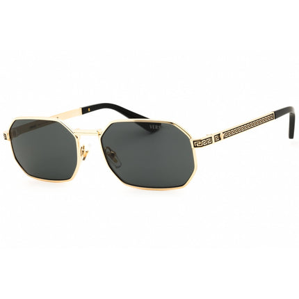 Versace Unisex Sunglasses - Gold Metal Geometric Shape Full Rim Frame | 0VE2297 100287 ,