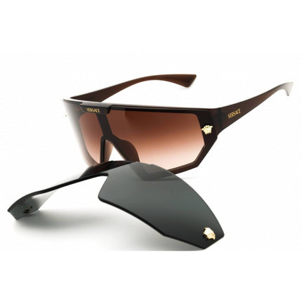 Versace Men's Sunglasses - Transparent Brown Shield Full Rim Frame | 0VE4461 533213 ,