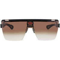 Bugatti Men's Sunglasses - Black/Gold Acetate Shield Shape Rimless Frame | 01A WG-BG ,