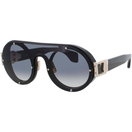 Bugatti Unisex Sunglasses - Black Acetate Shield Shape Full Rim Frame | 47 BK ,