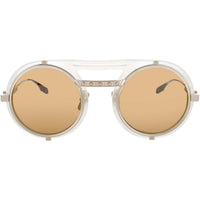 Bugatti Unisex Sunglasses - Bone/Gold Acetate/Metal Round Full Rim Frame | 52 BNE/WG ,