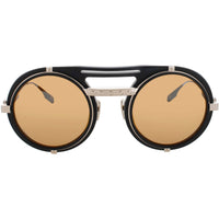 Bugatti Unisex Sunglasses - Matte Black/Gold Acetate/Metal Round Frame | 52 MBK/WG ,