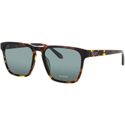 Quay Men's Sunglasses - Yellow Tortoise Acetate Square Frame | UNPLUGGED TRTYLW/GRNPOL ,