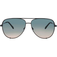 Quay Unisex Sunglasses - Black Metal Aviator Frame | HIGH KEY EXTRA LARGE BLK/PLMTPE ,