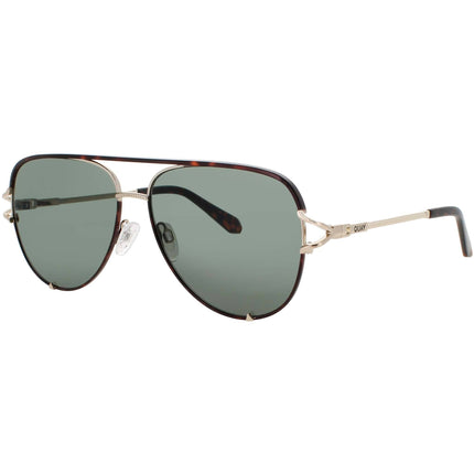 Quay Unisex Sunglasses - Dark Tortoise/Gold Metal Frame | HIGH KEY TWIST DTRT/GRN ,