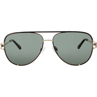Quay Unisex Sunglasses - Dark Tortoise/Gold Metal Frame | HIGH KEY TWIST DTRT/GRN ,