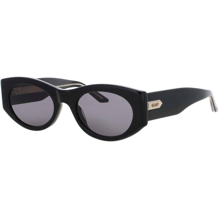 Quay Women's Sunglasses - Black Acetate Cat Eye Shape Full Rim Frame | SO WHAT BLK/SMK ,