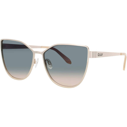 Quay Women's Sunglasses - Gold Metal Cat Eye Full Rim Frame | IN PURSUIT GLD/PLMTPE ,