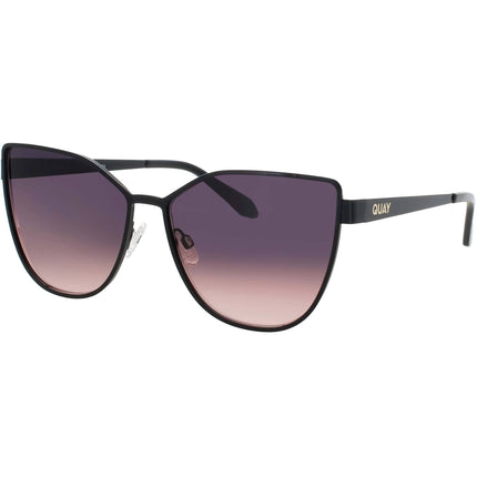 Quay Women's Sunglasses - Black Metal Cat Eye Full Rim Frame | IN PURSUIT BLK/BPLPK ,