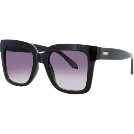 Quay Women's Sunglasses - Black Acetate Square Shape Full Rim Frame | ICY BLK/FADE ,