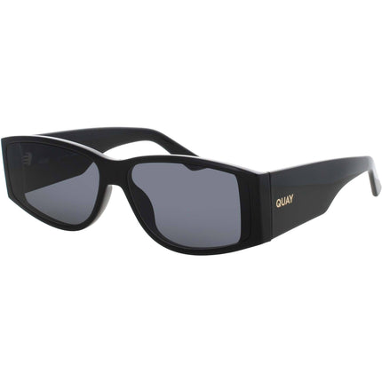 Quay Women's Sunglasses - Black Acetate Rectangular Full Rim | NOT MY FAULT BLK/SMK ,