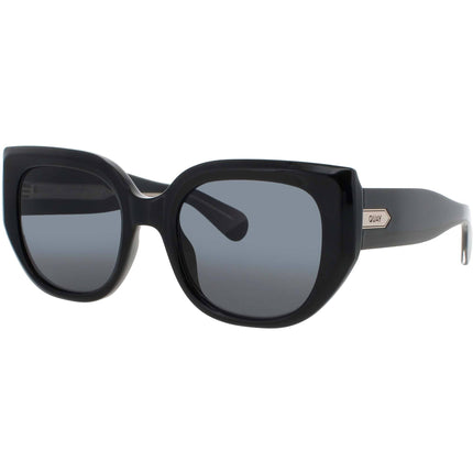 Quay Women's Sunglasses - Black/Gold Acetate Cat Eye Full Rim | BUSY BUSY BLK/SMK ,