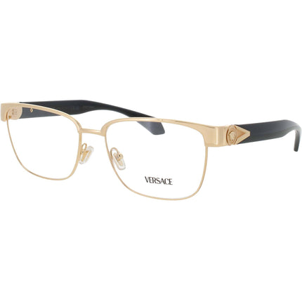 Versace Men's Eyeglasses - Gold Metal Rectangular Shape Full Rim Frame | 0VE1306 1002 ,