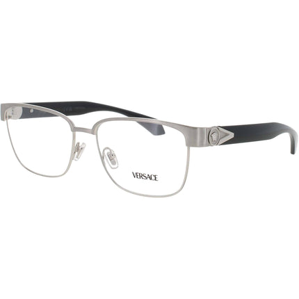 Versace Men's Eyeglasses - Silver Metal Rectangular Full Rim , 55mm | 0VE1306 1266 ,