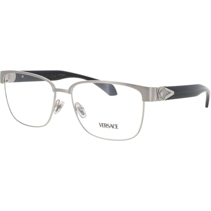 Versace Men's Eyeglasses - Silver Metal Rectangular Full Rim , 57mm | 0VE1306 1266 ,