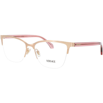 Versace Women's Eyeglasses - Rose Gold Metal/Acetate Cat Eye Frame | 0VE1304 1412 ,